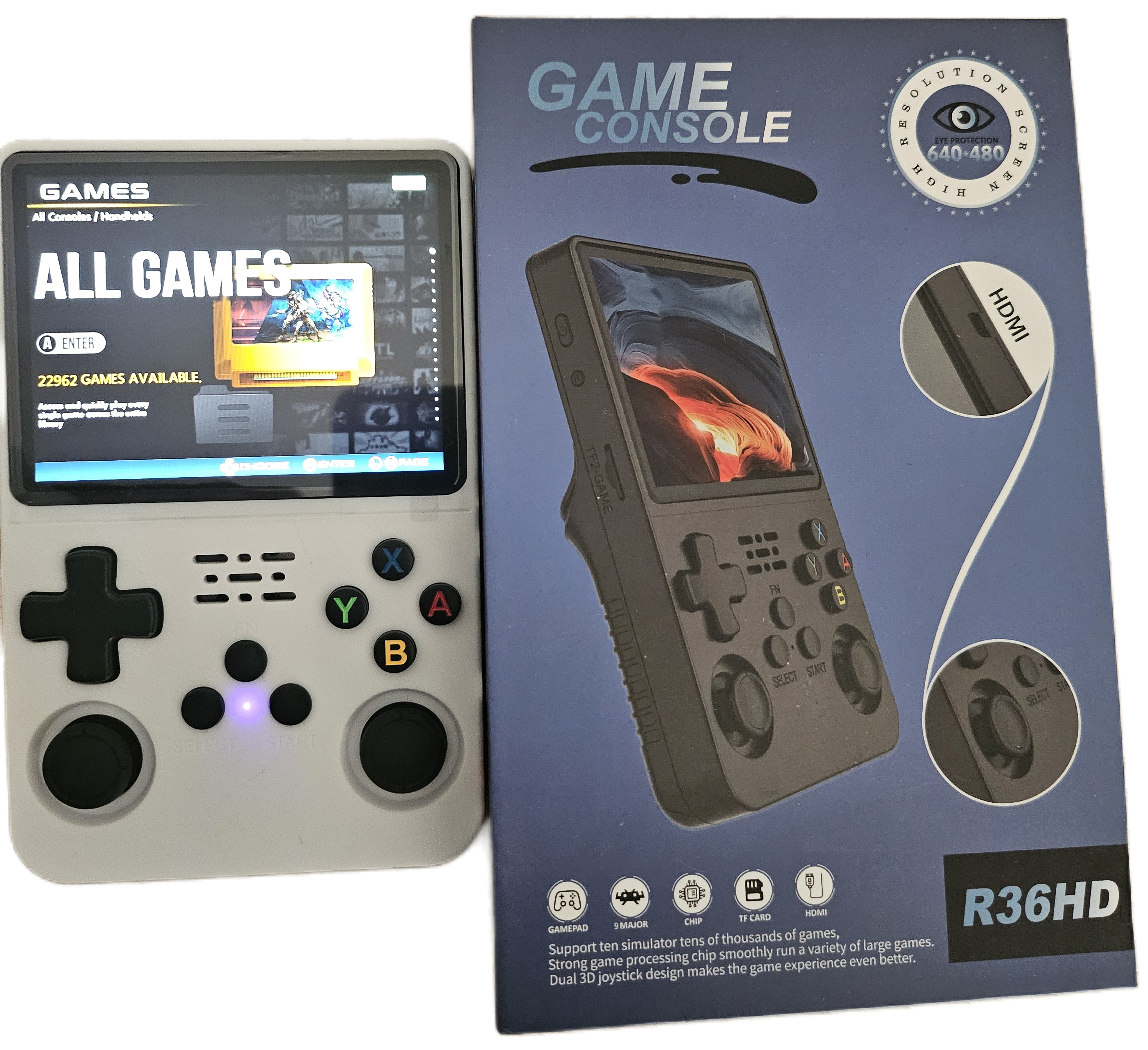 Console portable R36S HD 22962 jeux